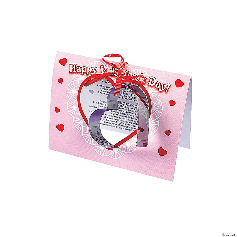 Heart-Shaped Cookie Cutter Valentine Exchanges with Card for 12