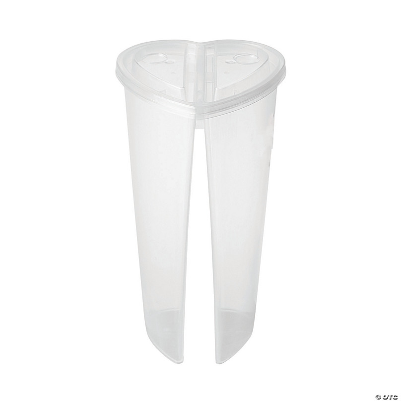 Heart-Shaped Two-Sided Plastic Cups with Lids - 12 Ct.