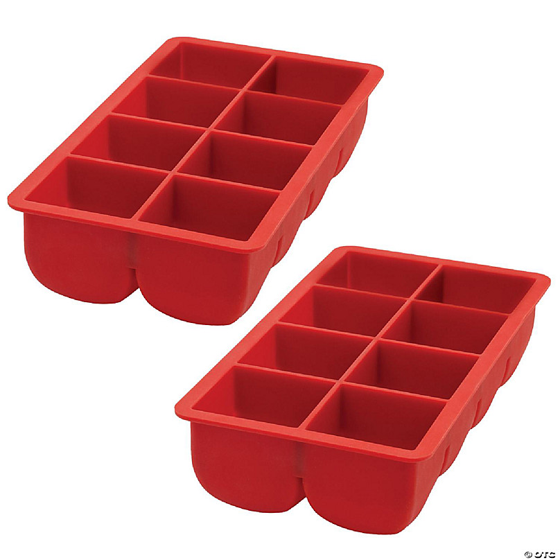 Red Silicone Ice Mold (2 Blocks) - WebstaurantStore