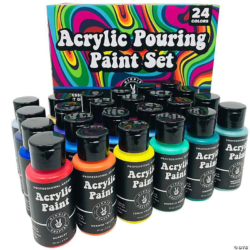 Hippie Crafter Acrylic Pouring Paint 24 Color Set