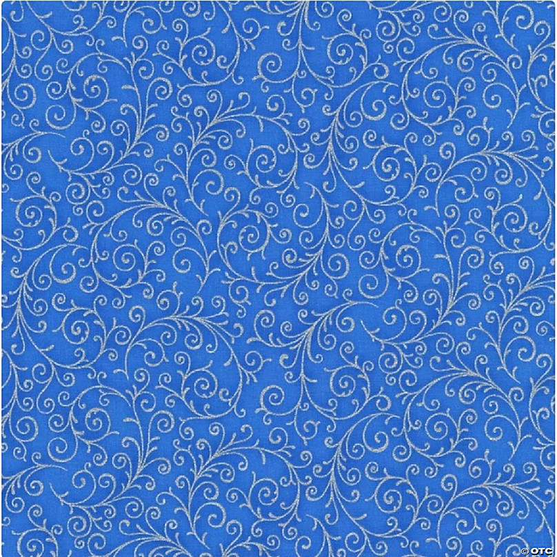 Blue Scrolls - Holiday Flourish Collection by Robert Kaufman 100% Cott