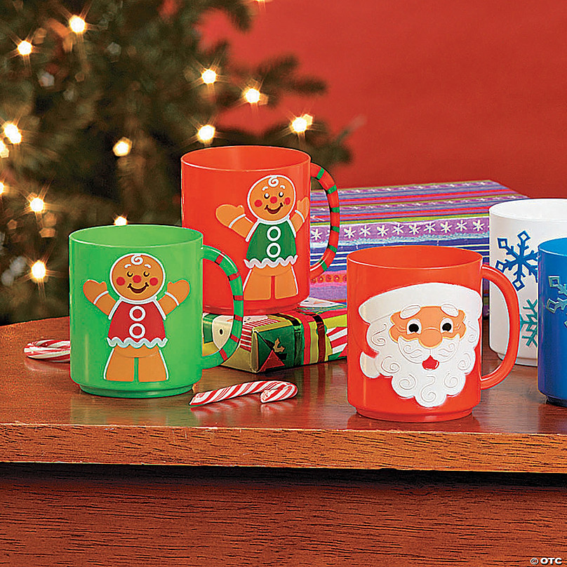 Fun Express Set of 12 Pieces Plastic Holiday Gingerbread Man Mugs, Holds 8  oz, BPA Free Plastic, Chr…See more Fun Express Set of 12 Pieces Plastic