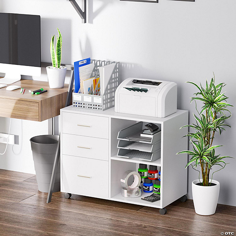 printer stand with storage white