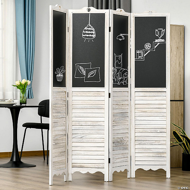 6 ft. Tall White Temporary Cardboard Folding Screen - 3 Panel CAN