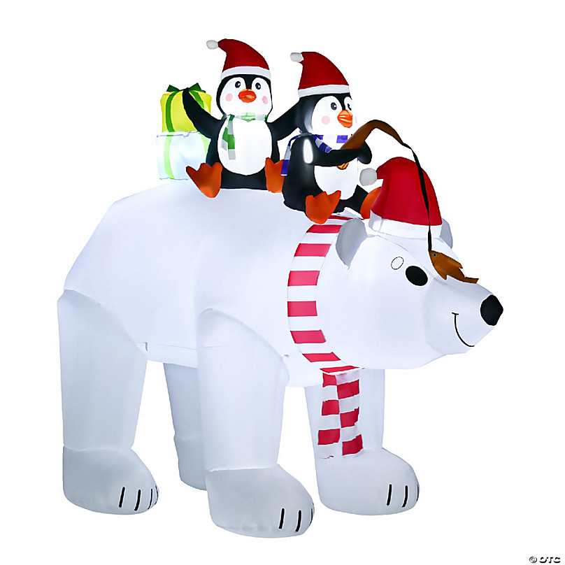 Logo Brands 7-ft Lighted Santa Christmas Inflatable in the Christmas  Inflatables department at