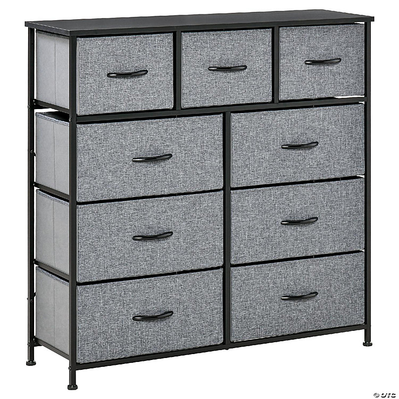 Costway 5 Drawer Dresser Fabric Storage Tower Organizer Unit Sturdy Steel  Frame