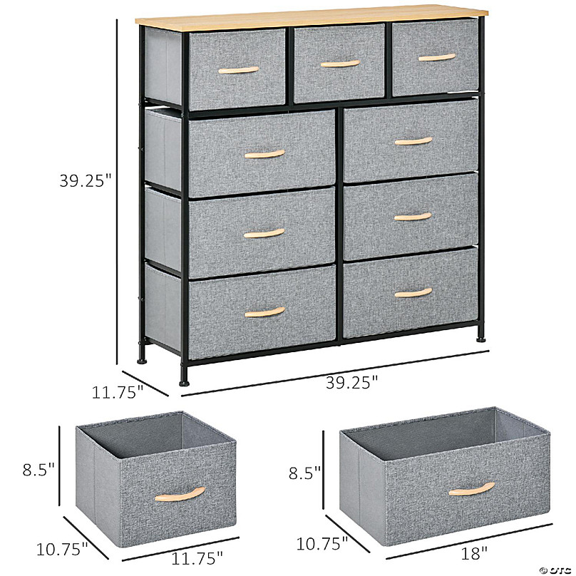 https://s7.orientaltrading.com/is/image/OrientalTrading/FXBanner_808/homcom-9-drawers-storage-chest-dresser-organizer-unit-w--steel-frame-wood-top-easy-pull-fabric-bins-for-bedroom-hallway-closet-entryway-oak-and-grey~14218121-a02.jpg