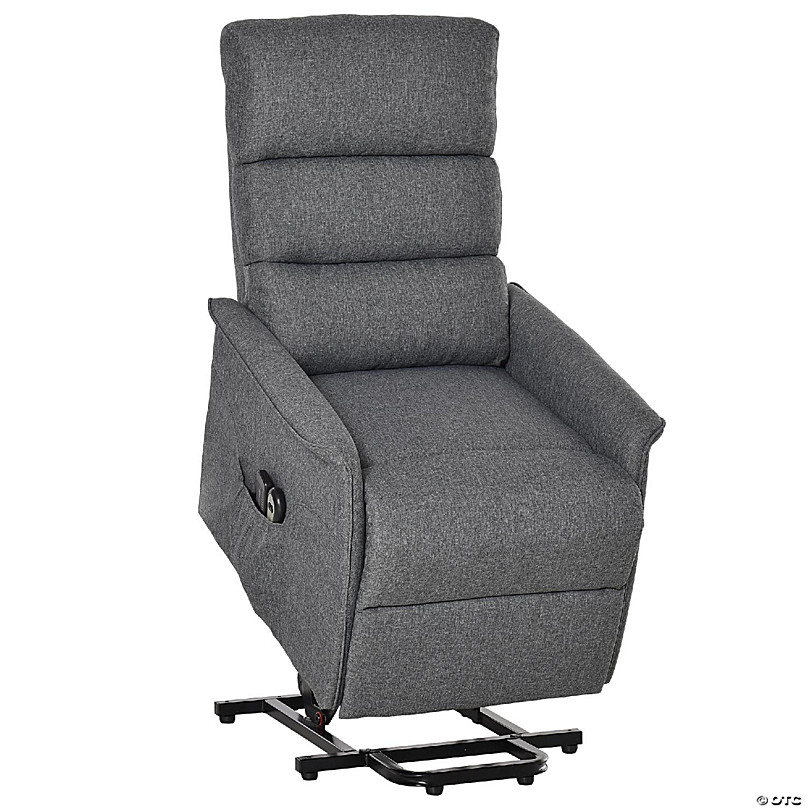 Costway Grey Fabric Power Lift Recliner Chair Sofa for Elderly w