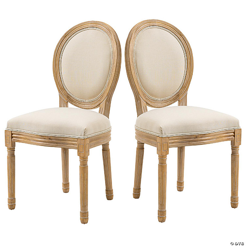 Homcom French-style Upholstered Dining Chair Set, Armless Accent