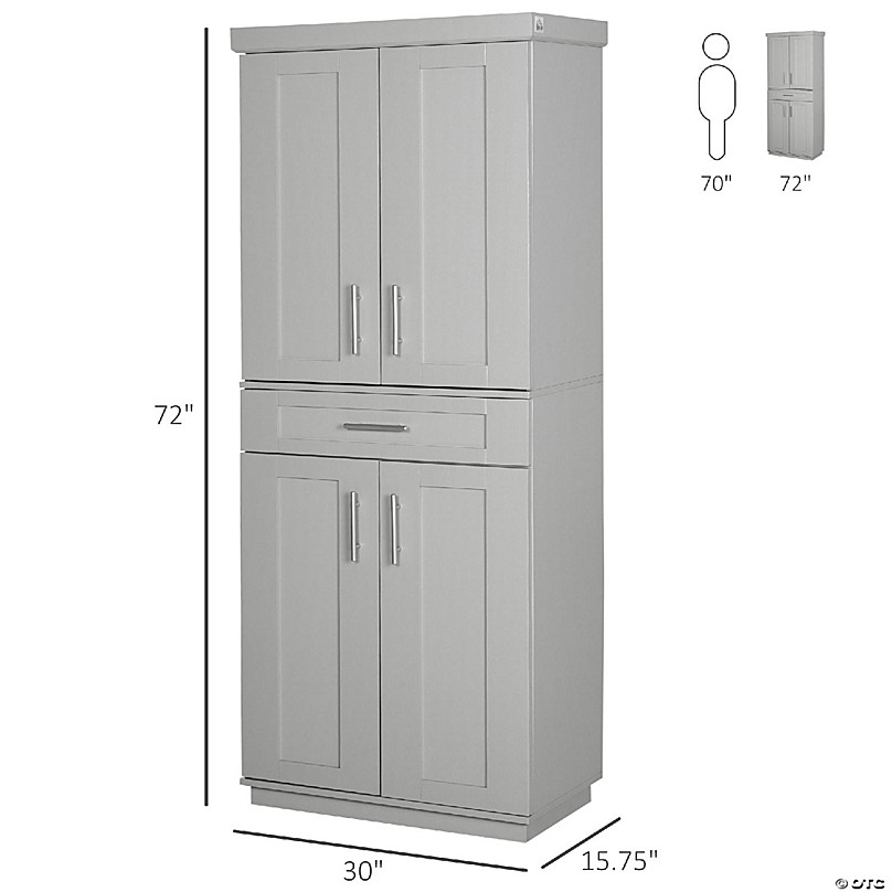 72 Inch Freestanding Kitchen Pantry Cabinet 4 Doors Storage