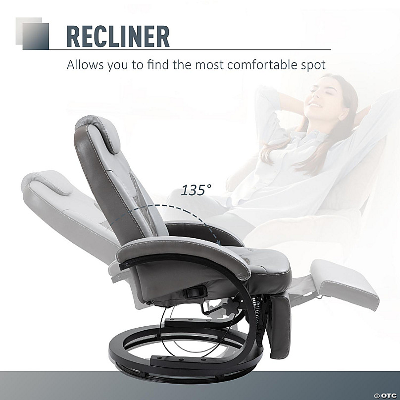 homcom pu recliner reading armchair with footrest headrest