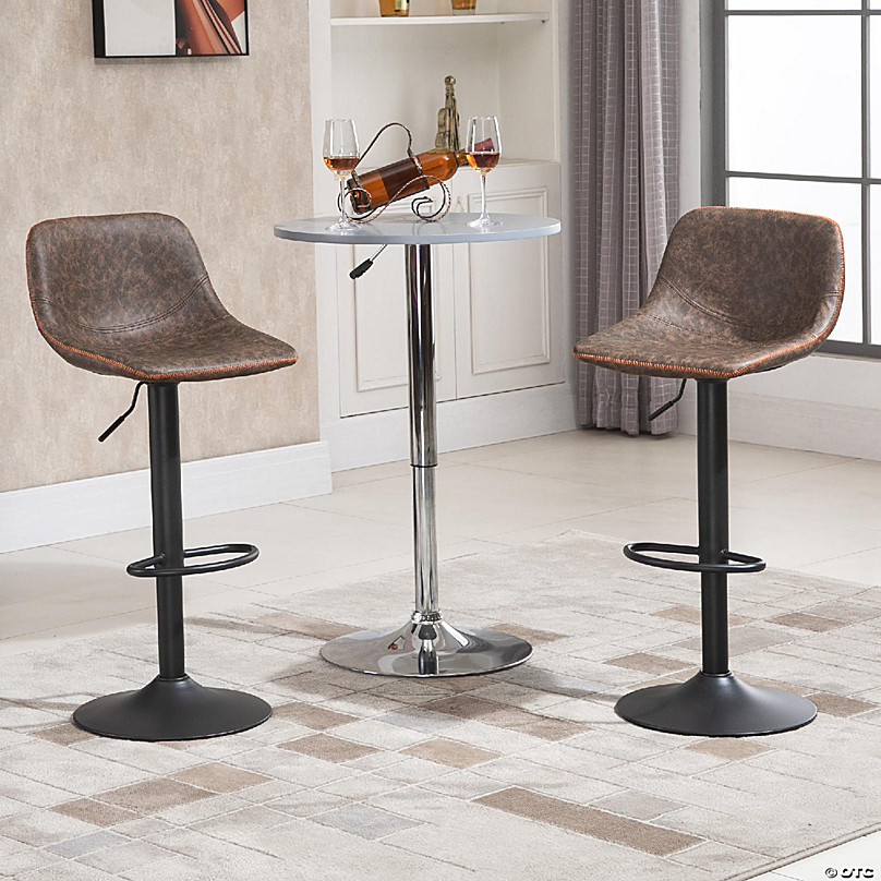 Swivel Bar Stools Set of 2 Bar Chairs Adjustable Height