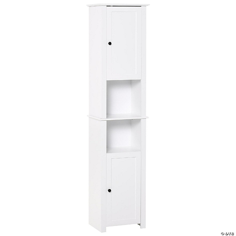 Bathroom Tall Slim Cabinet Freestanding Storage Cabinet with Doors Shelves