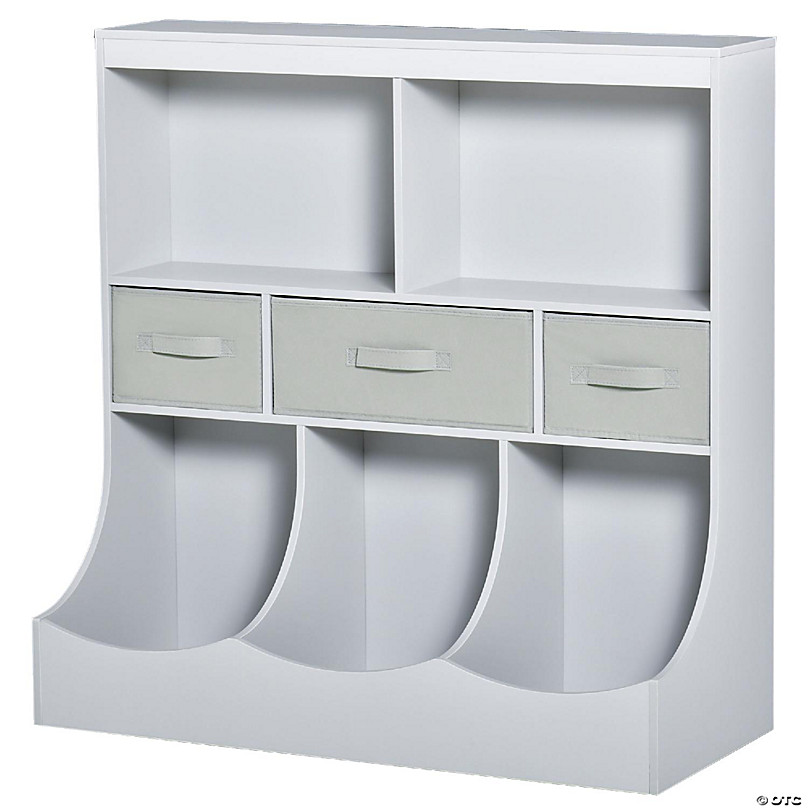 HOMCOM Kids Toy Chest Cabinet Organizer Grey