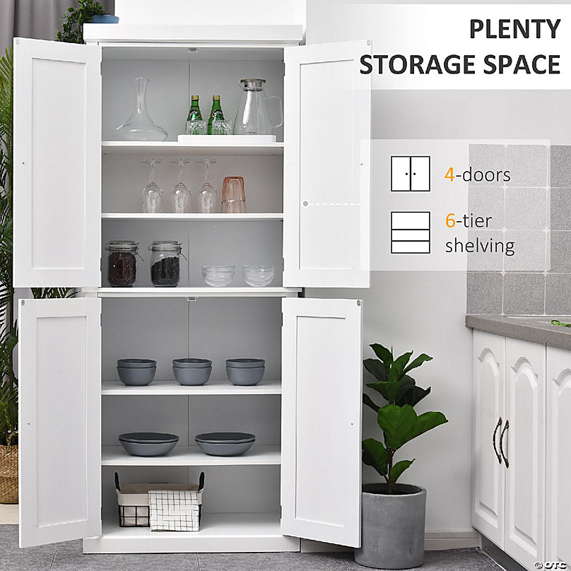 Farmhouse Kitchen Pantry Cabinet with 2 Doors and Adjustable