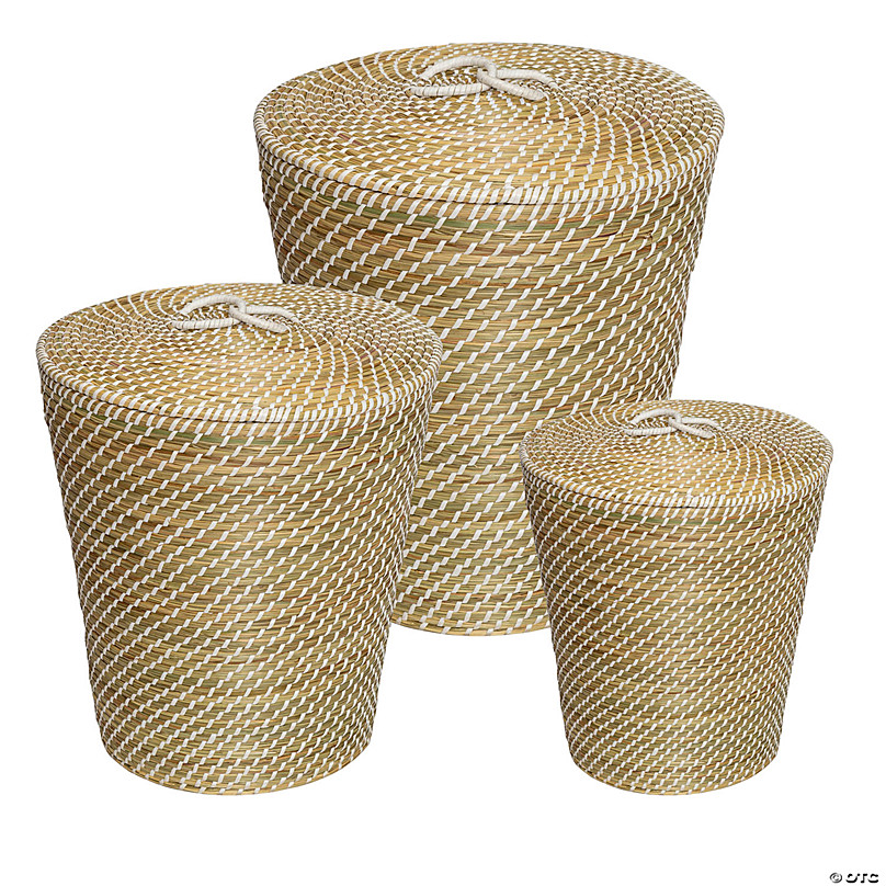 Honey Can Do 3-piece Woven Nesting Basket Set, Brown