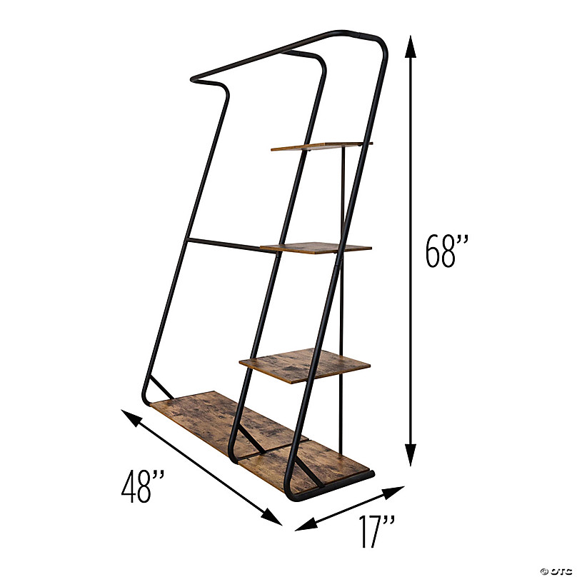 Honey-Can-Do Freestanding Closet With Clothes Rack and Shelves, Matte White