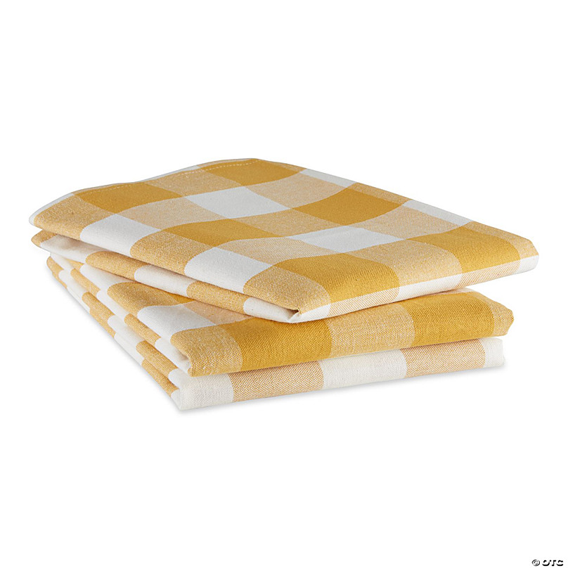 DII Honey Gold Buffalo Check Dishtowel (Set of 3)