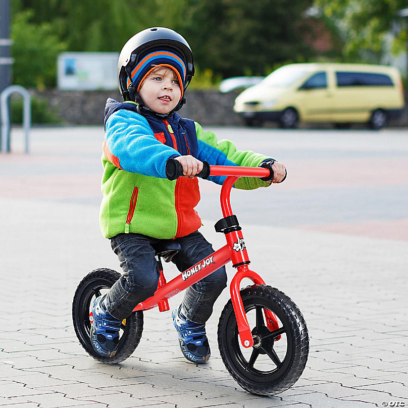 HoneyJoy Balance Bike No Pedal w Adjustable Handlebar Seat Red