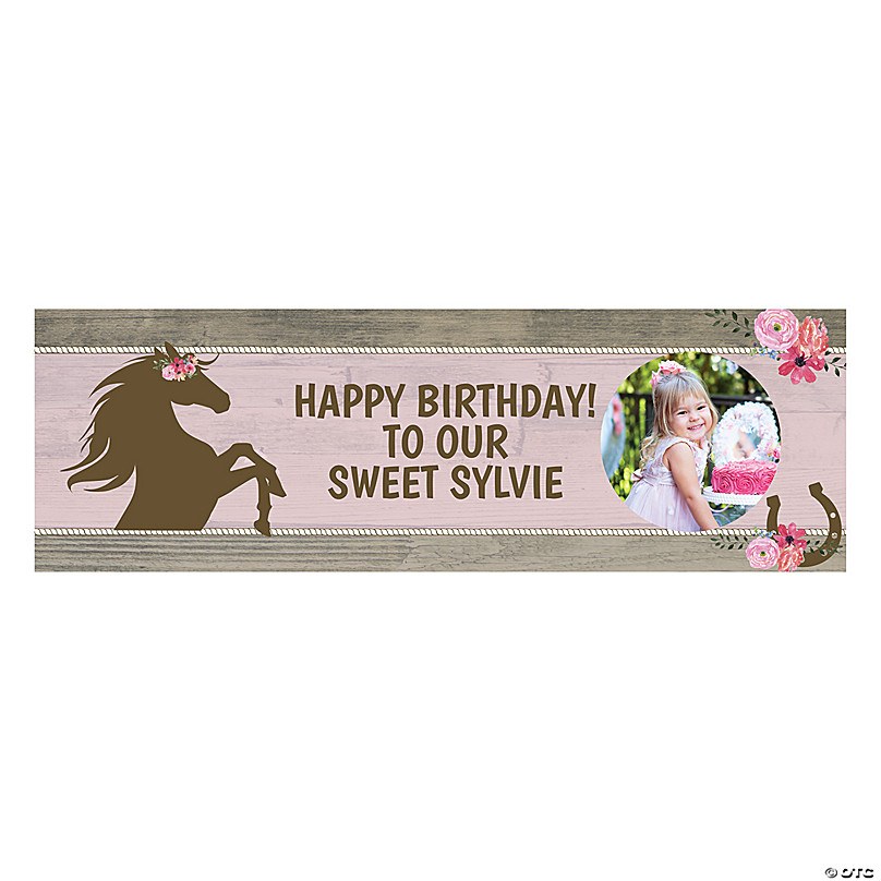 Horse Pony 3rd Birthday Banner x 2 Party Decorations Personalised ANY NAME