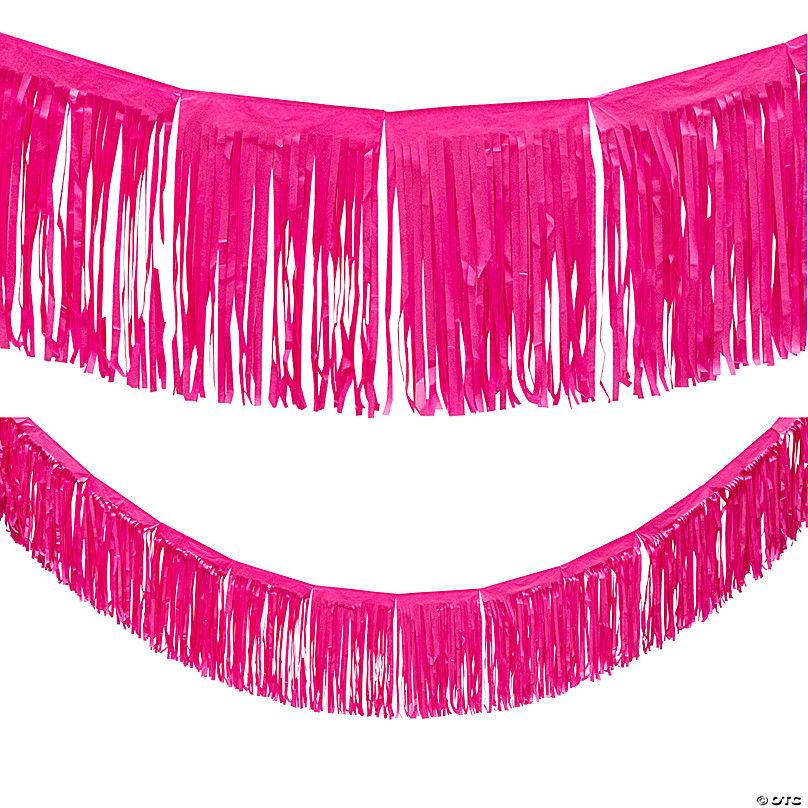 9ft Hot Pink Tissue Paper Fringe Garland Shower Birthday Party