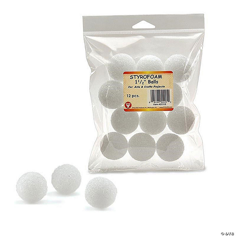 2.25 Inch Foam Polystyrene Balls for Art & Crafts Projects (15