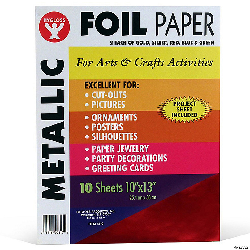 Hygloss Metallic Foil Paper Assortment 10 Sheets per Pack 6 Packs