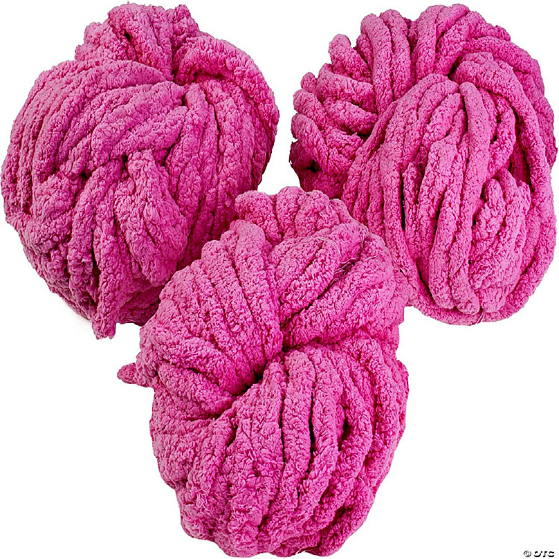 iDIY Chunky Yarn 3 Pack (24 Yards Each Skein) - Maroon - Fluffy Chenille  Yarn Perfect for Soft Throw and Baby Blankets, Arm Knitting, Crocheting and