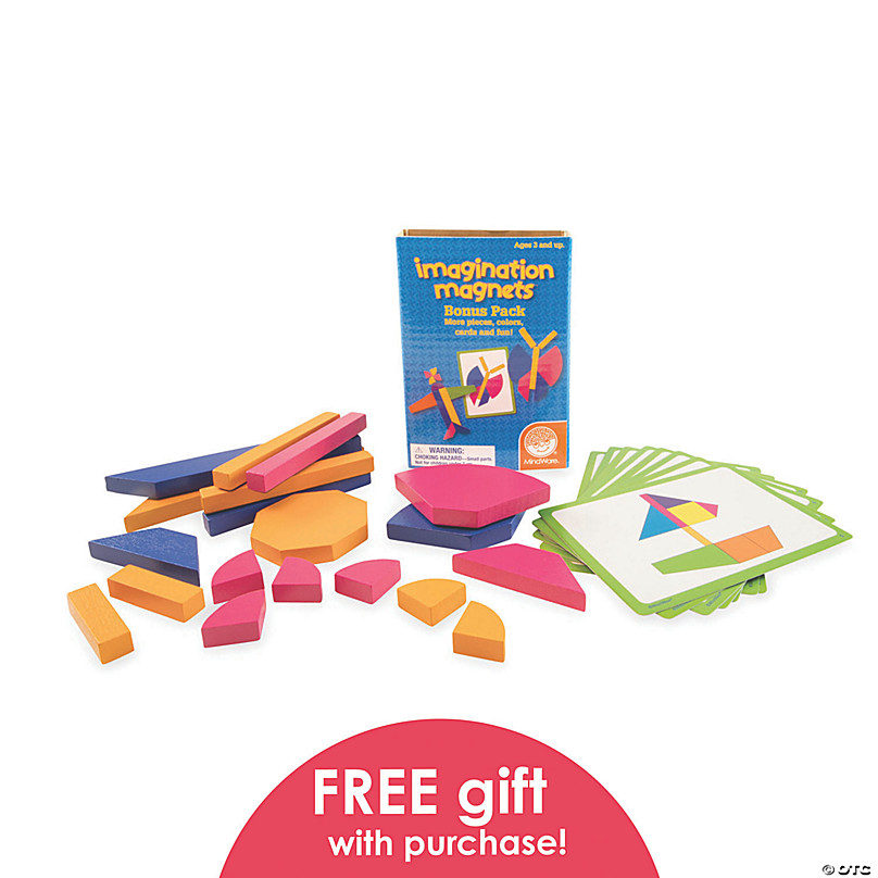 Imaginets Magnetic Shapes Play Set MindWare: Blocks & Pattern Cards Missing  Pcs.