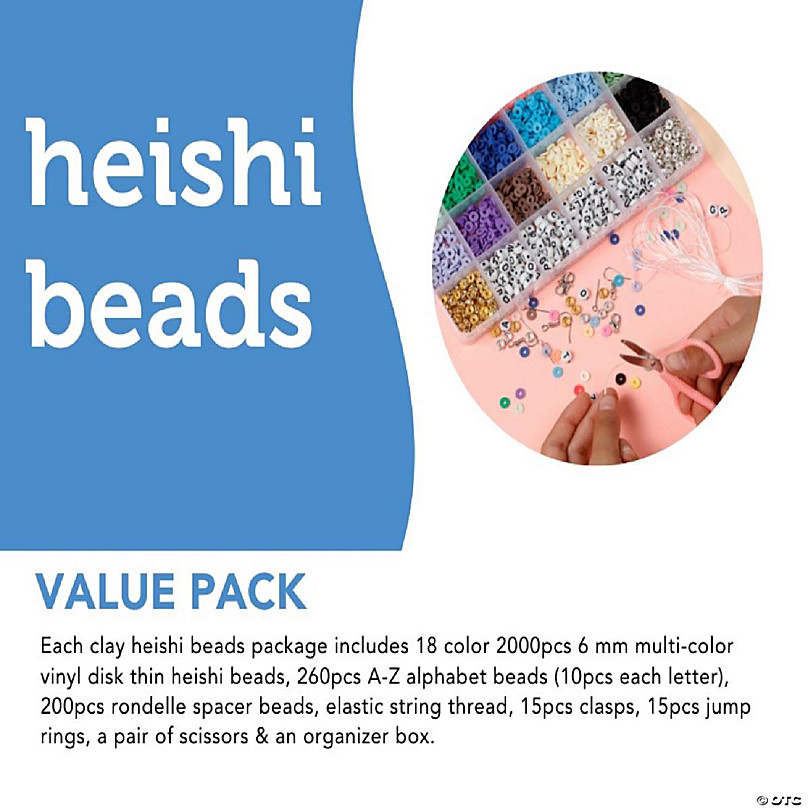 Flat Beads for Jewelry Making, Acrsikr Heishi Clay Disc Beads Bracelet 6mm