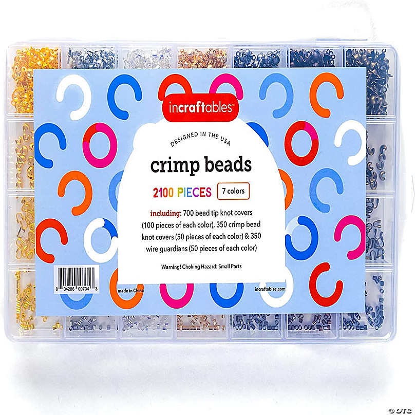 Incraftables incraftables crimp beads and covers for jewelry making (2100  pcs). assorted crimp beads for jewelry making (7 colors). best c