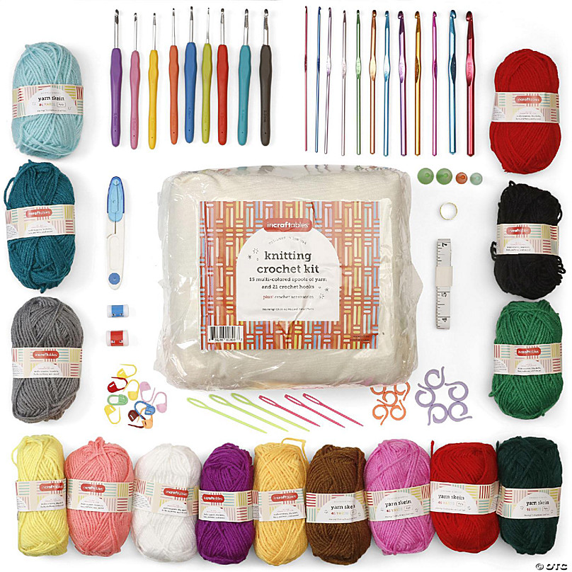 Incraftables Crochet Kit for Beginners & Pro. Crocheting Set with Crochet  Hooks (21pcs), Yarns (15 Spools), Tape, Needles & Supplies for Amigurumi.