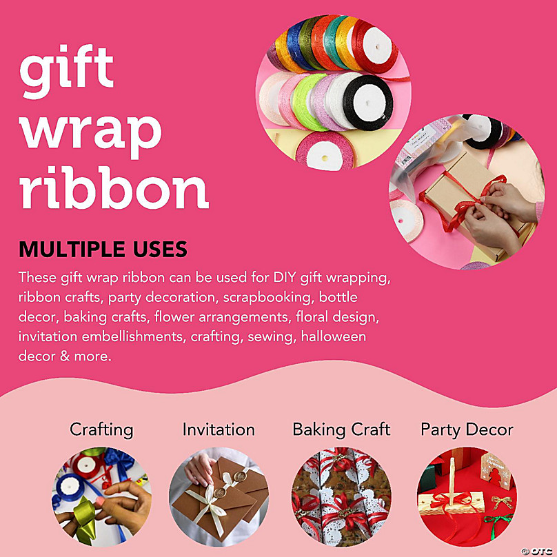 Incraftables Curling Ribbon for Gift Wrapping (15 Colors). Wrap Ribbon for Balloons & Birthday Decor