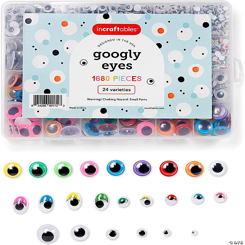 Incraftables Googly Eyes 1680 pcs (Self Adhesive) Set. Best Small & Large  Colorful Sticky Wiggle Eye for DIY Arts & Crafts (4 mm to 18 mm)
