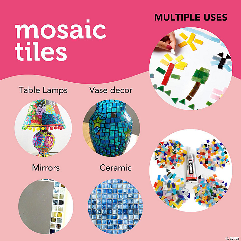 Incraftables Mosaic Tiles for Crafts (530 Pieces). Assorted Mosaic Kits for  Adults & Kids. Best Supplies Stained Mosaic Glass Pieces