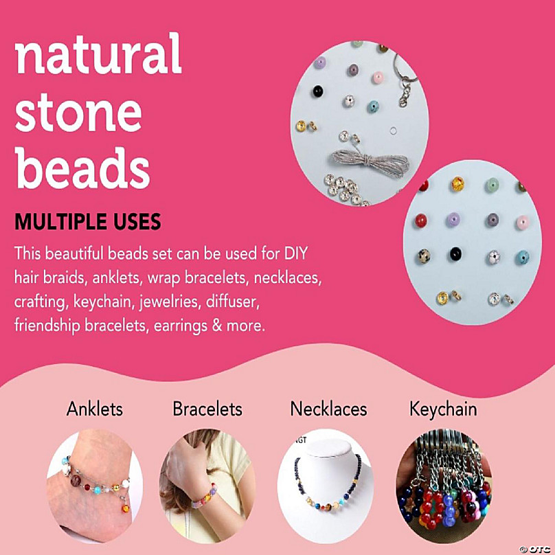 Handmade Hair Jewelry for Braids Colored Natural Stone crystal