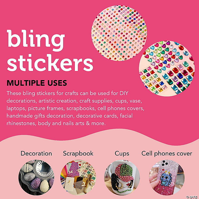 564pcs Jewels Stickers, Gem Stickers Rhinestones for Crafts Sticker Gems  Bling Jewels (18 Colors, 10 Shapes, 564 Pieces)
