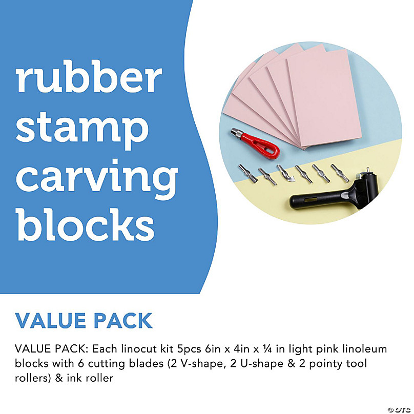 Rubber Block Stamp Carving Block Stamp Making Kit with Cutter Tools, 1-Pack  Carving Rubber Stamp for Printmaking, Printing and More 