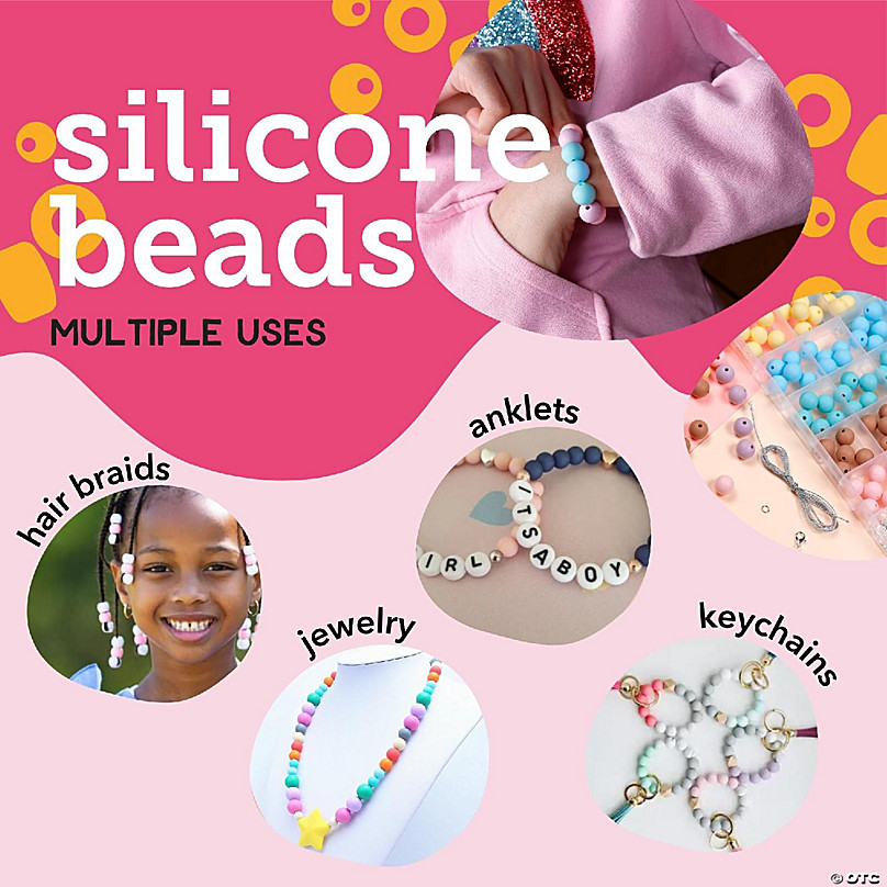 DIY Silicone Bead Kit, Valentine Silicone Beads, DIY  Lanyard-Keychain-Wristlet-Necklace Kit, Great For Gifts