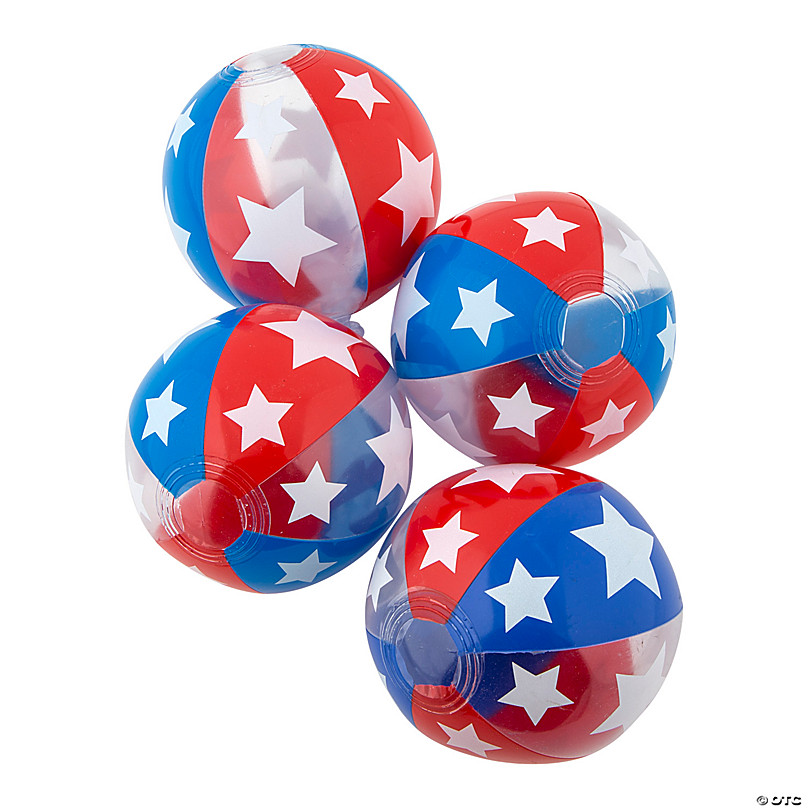red white blue ball