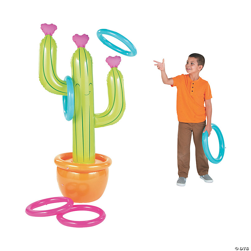 Inflatable Cactus Ring Toss Game Set For Outdoor Swimming - Temu