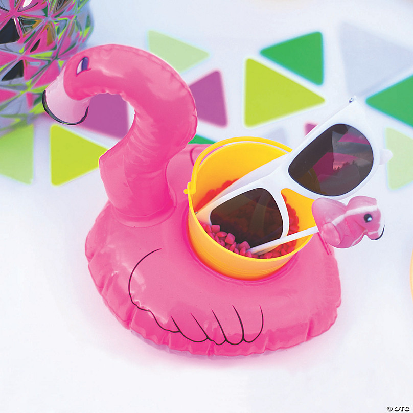 Flamingo Inflatable Drink Holder Float Coaster 12-Pack 