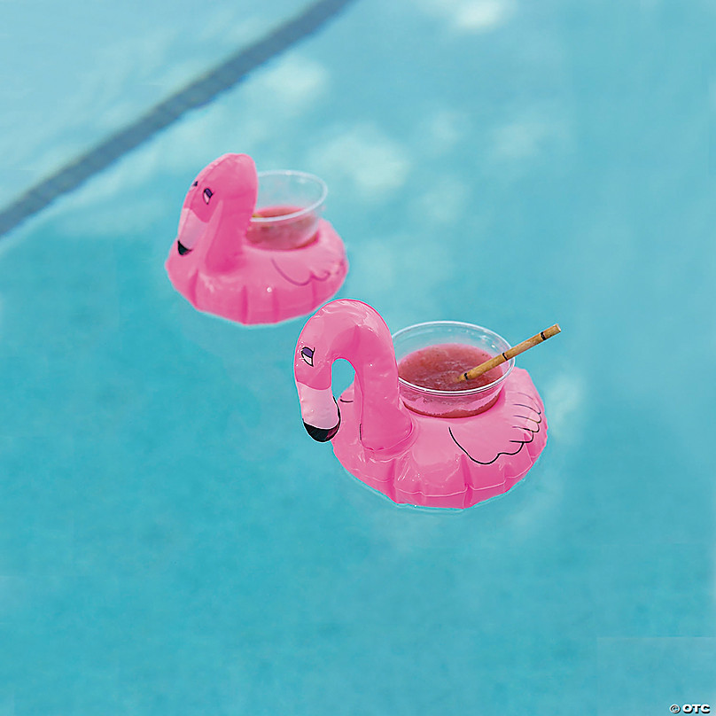 Inflatable Flamingo Coaster with 1 Patch Kit Set of 2 Pink BFU 4 Cavities Inflatable Flamingo Drink Holder