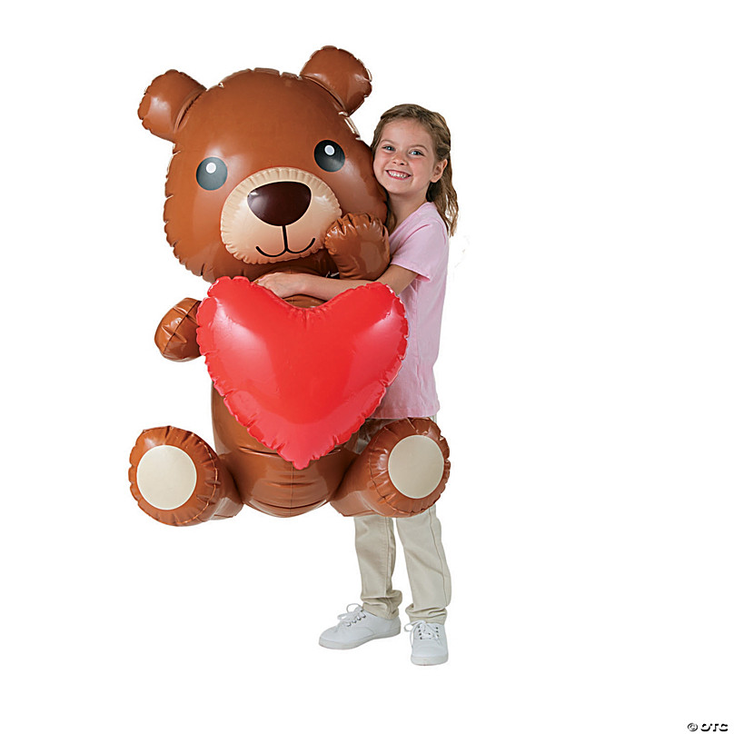 40" Inflatable Giant Teddy Bear w/ Heart Valentine Day Party Inflate Decoration 