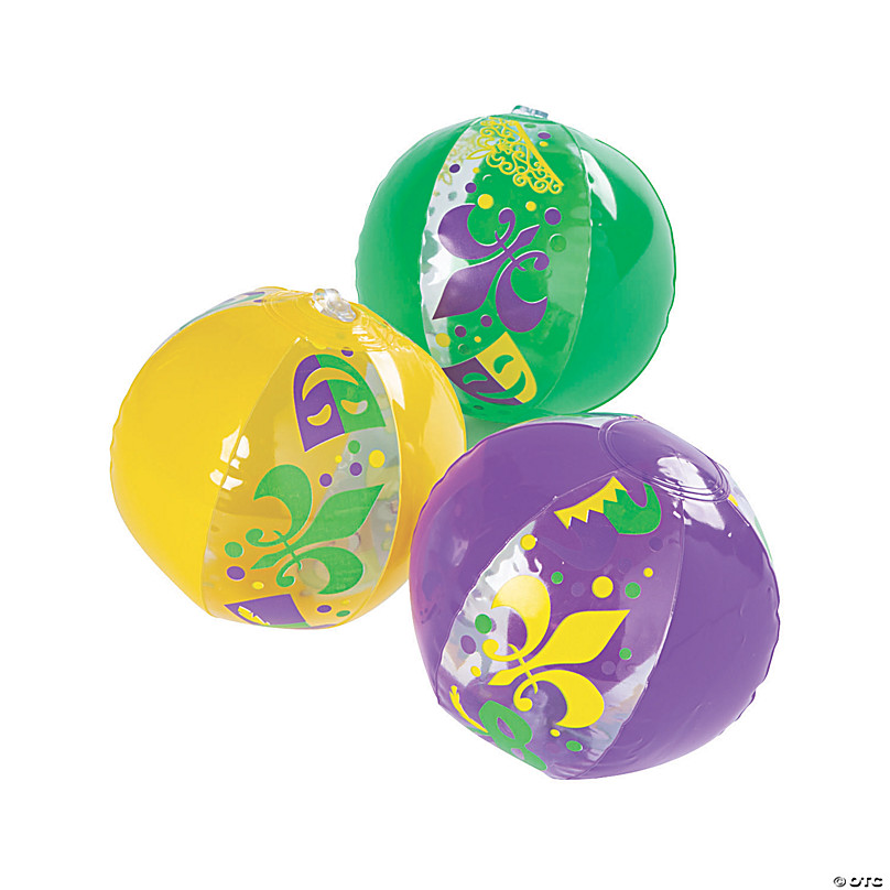 Inflatable Mardi Gras Mini Beach Balls Oriental Trading