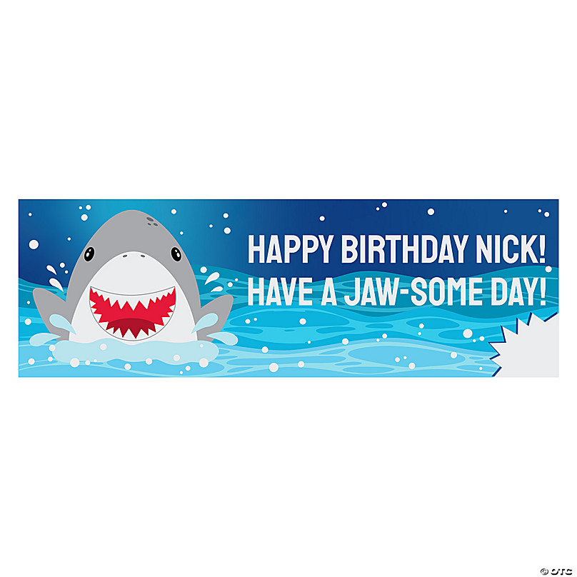 Shark Birthday Party Personalized Banner