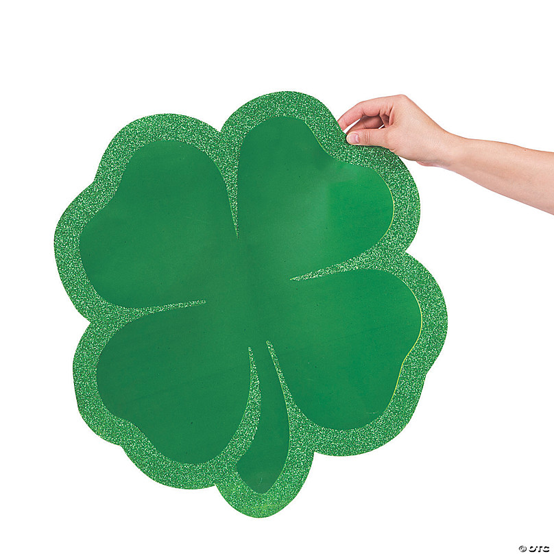 Green Glitter Shamrock Four Leaf Clover PNG — drypdesigns