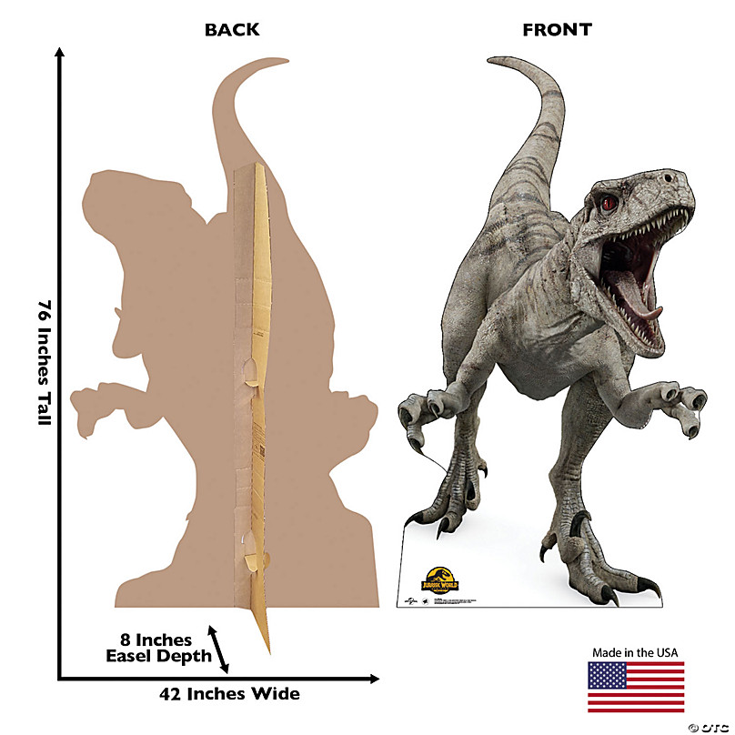Jurassic World 3 Dominion™ Ghost Atrociraptor Cardboard Stand Up Oriental Trading 8859
