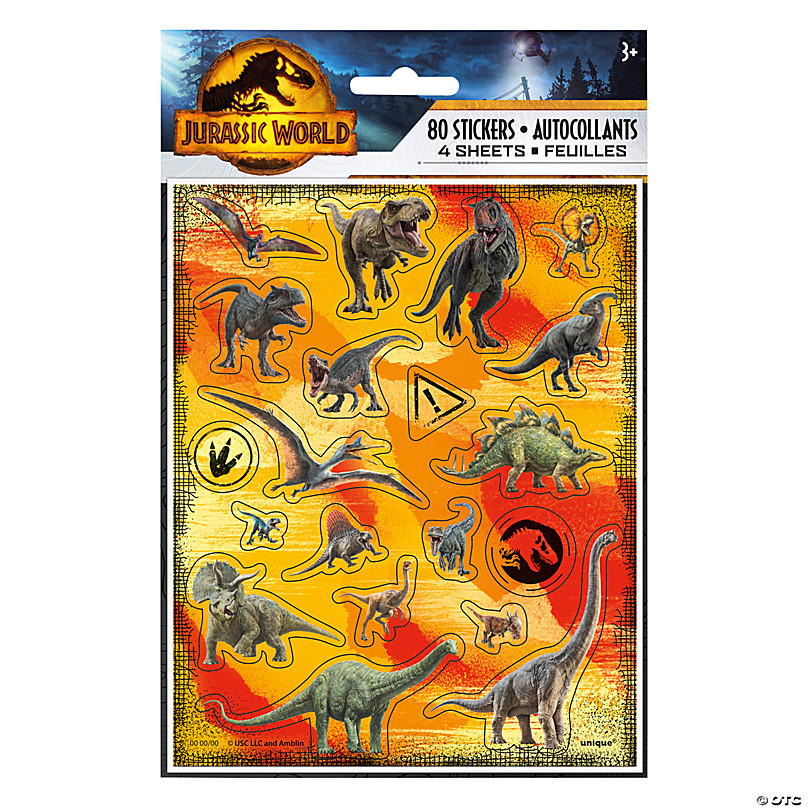 Jurassic World Sticker Sheets, 4ct