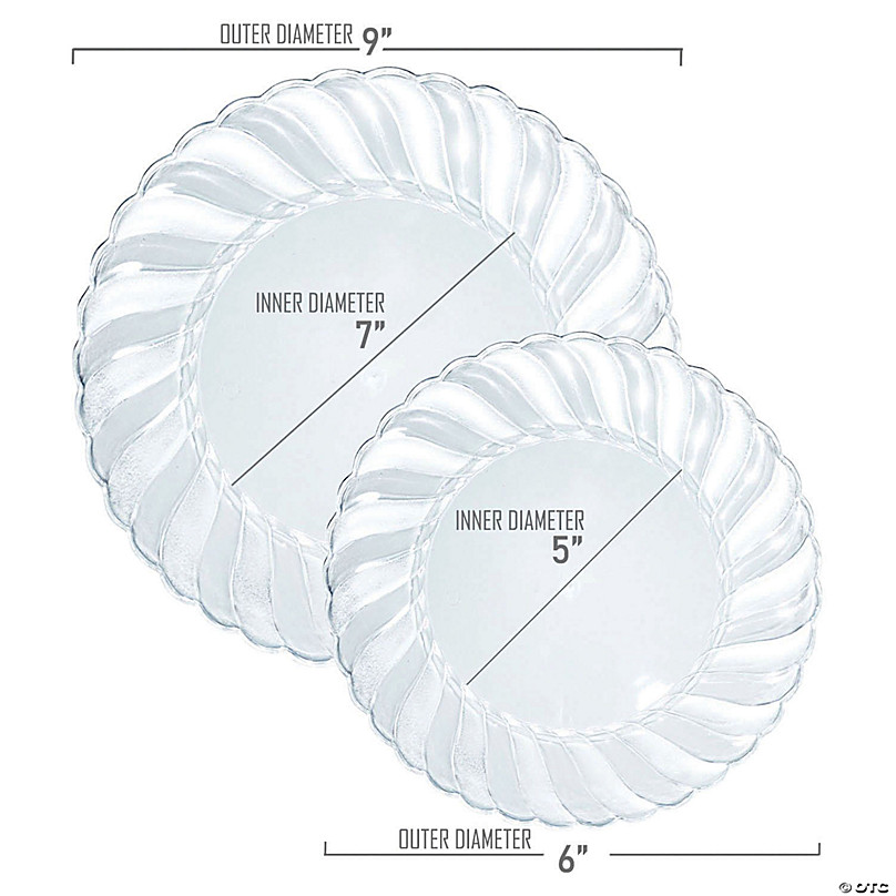 180 Plates, 9 White Flair Plastic Buffet Plates